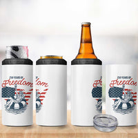 Chill The Fourth Out 4 in 1 Can Cooler Tumbler Funny Statue of Liberty 4th of July