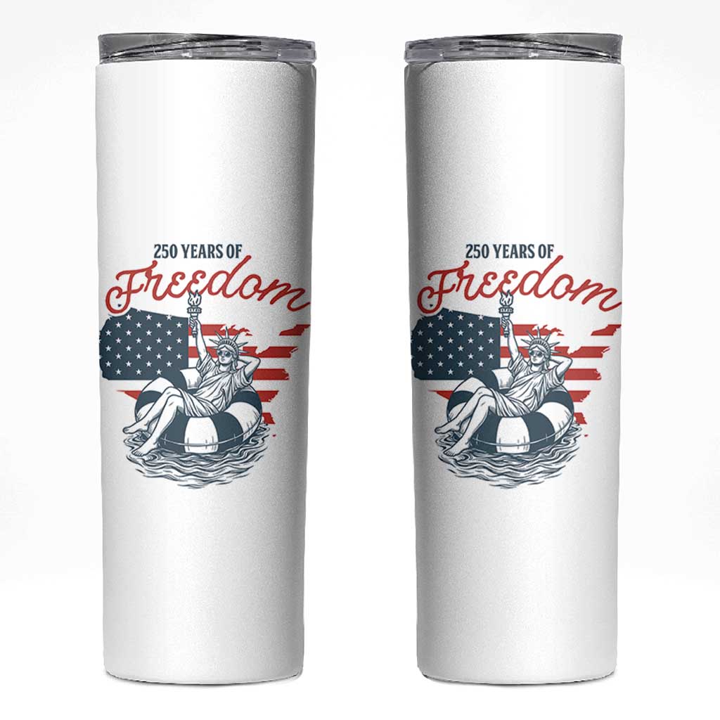 Chill The Fourth Out Skinny Tumbler Funny Statue of Liberty 4th of July