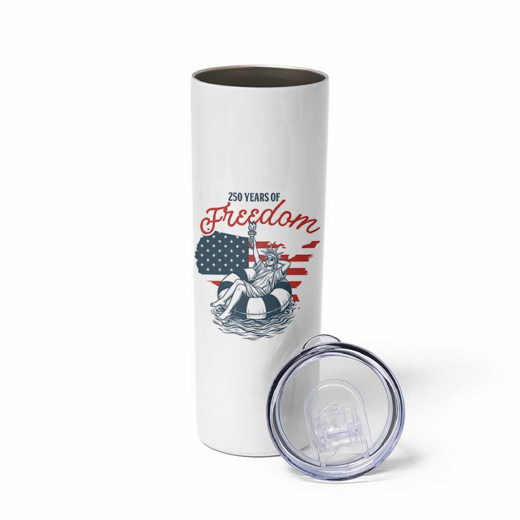 Chill The Fourth Out Skinny Tumbler Funny Statue of Liberty 4th of July