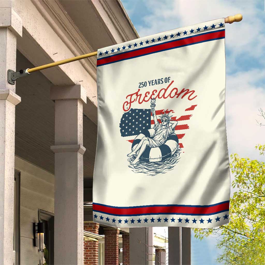 Chill The Fourth Out Patriotic Garden Flag Funny Statue of Liberty 4th of July