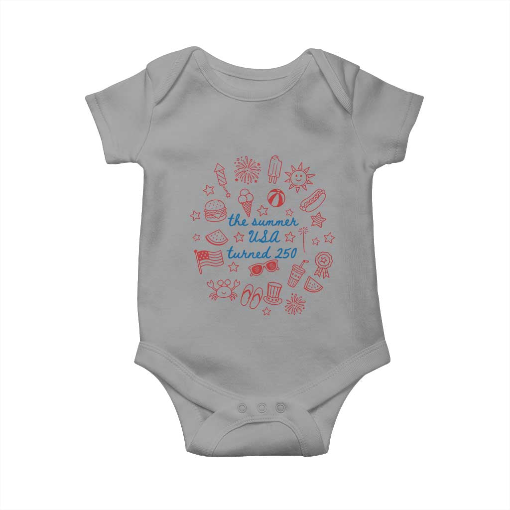 The Summer USA Turned 250 Baby Onesie 250 Years America Anniversary 4th of July