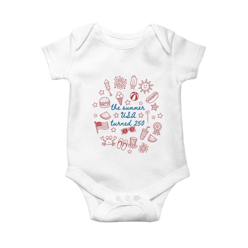 The Summer USA Turned 250 Baby Onesie 250 Years America Anniversary 4th of July