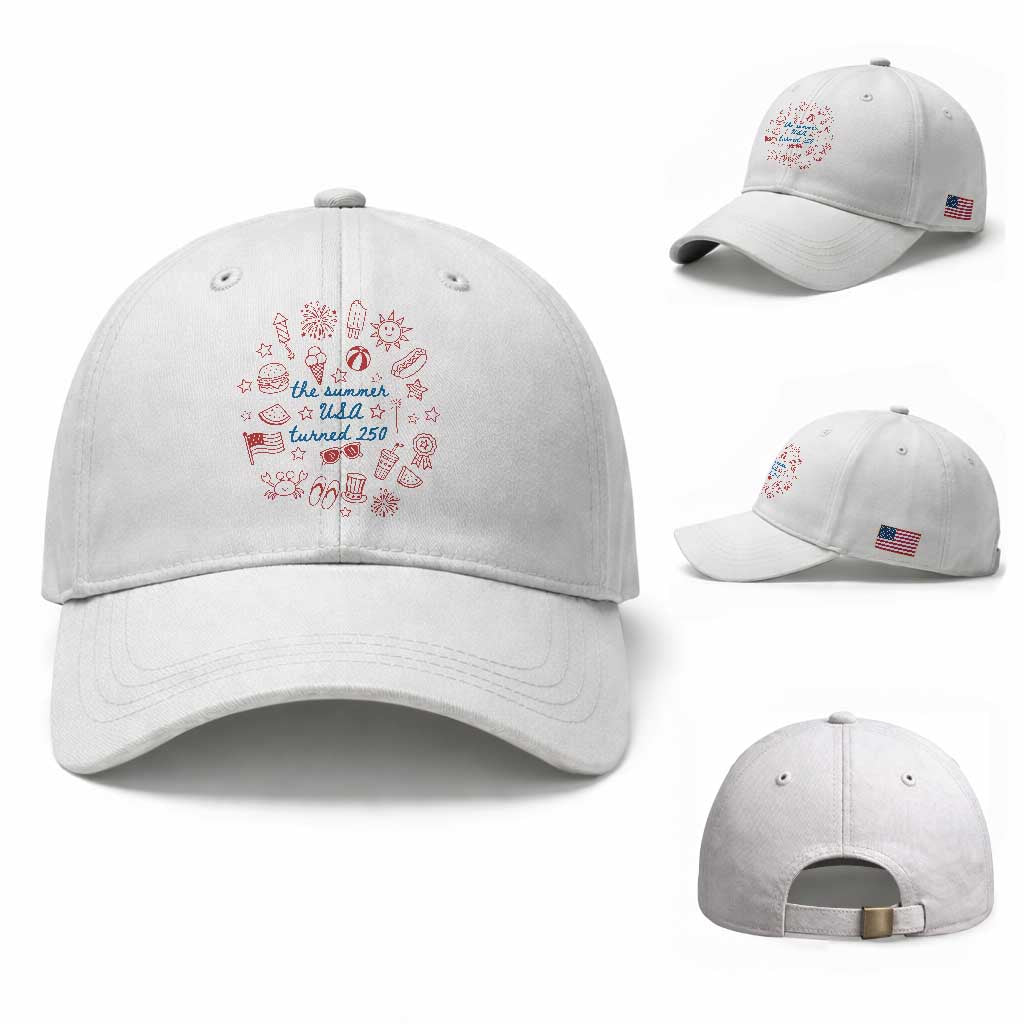 The Summer USA Turned 250 Baseball Cap 250 Years America Anniversary 4th of July