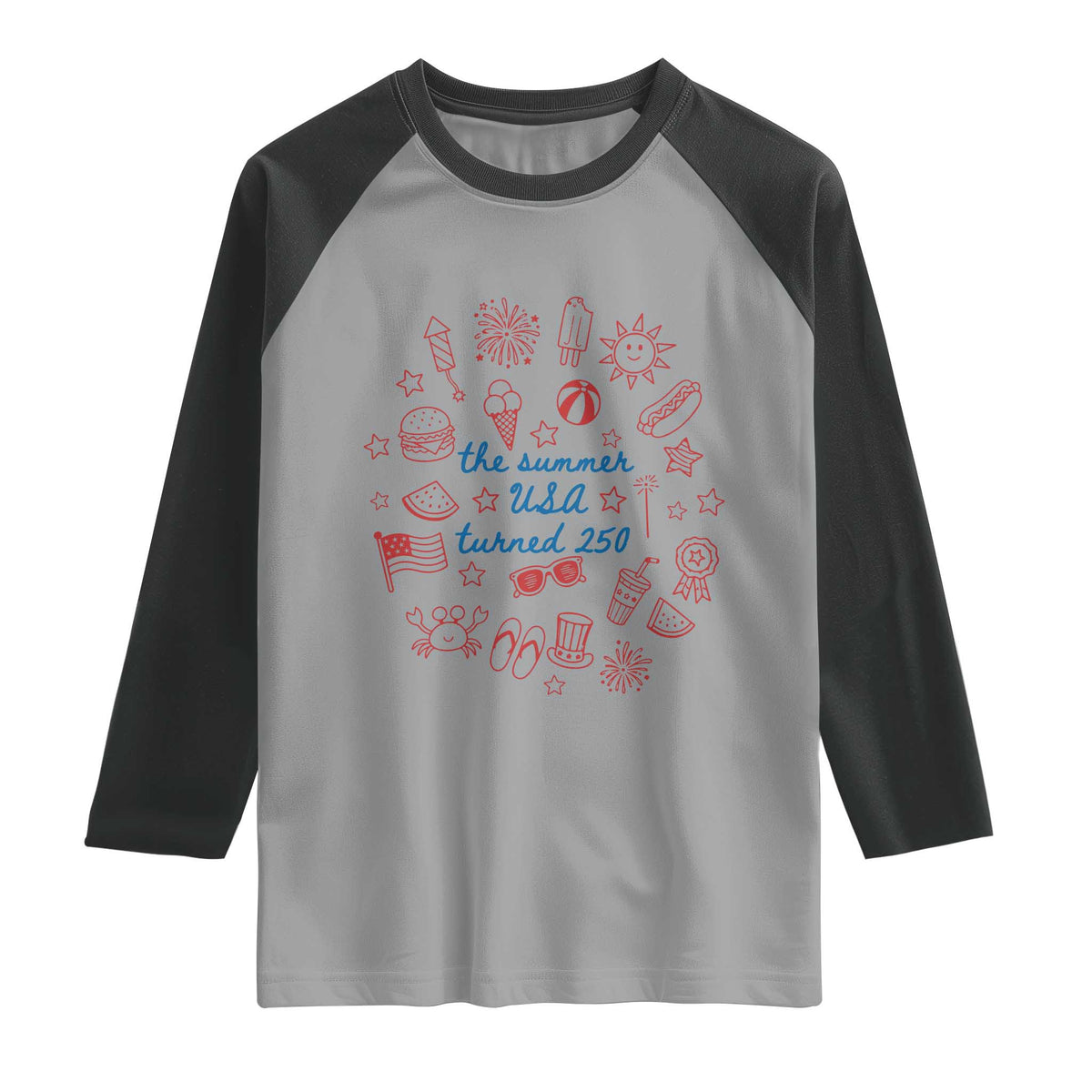 The Summer USA Turned 250 Raglan Shirt 250 Years America Anniversary 4th of July