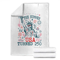 250 Years America Anniversary Statue of Liberty Throw Blanket The Summer USA Turned 250