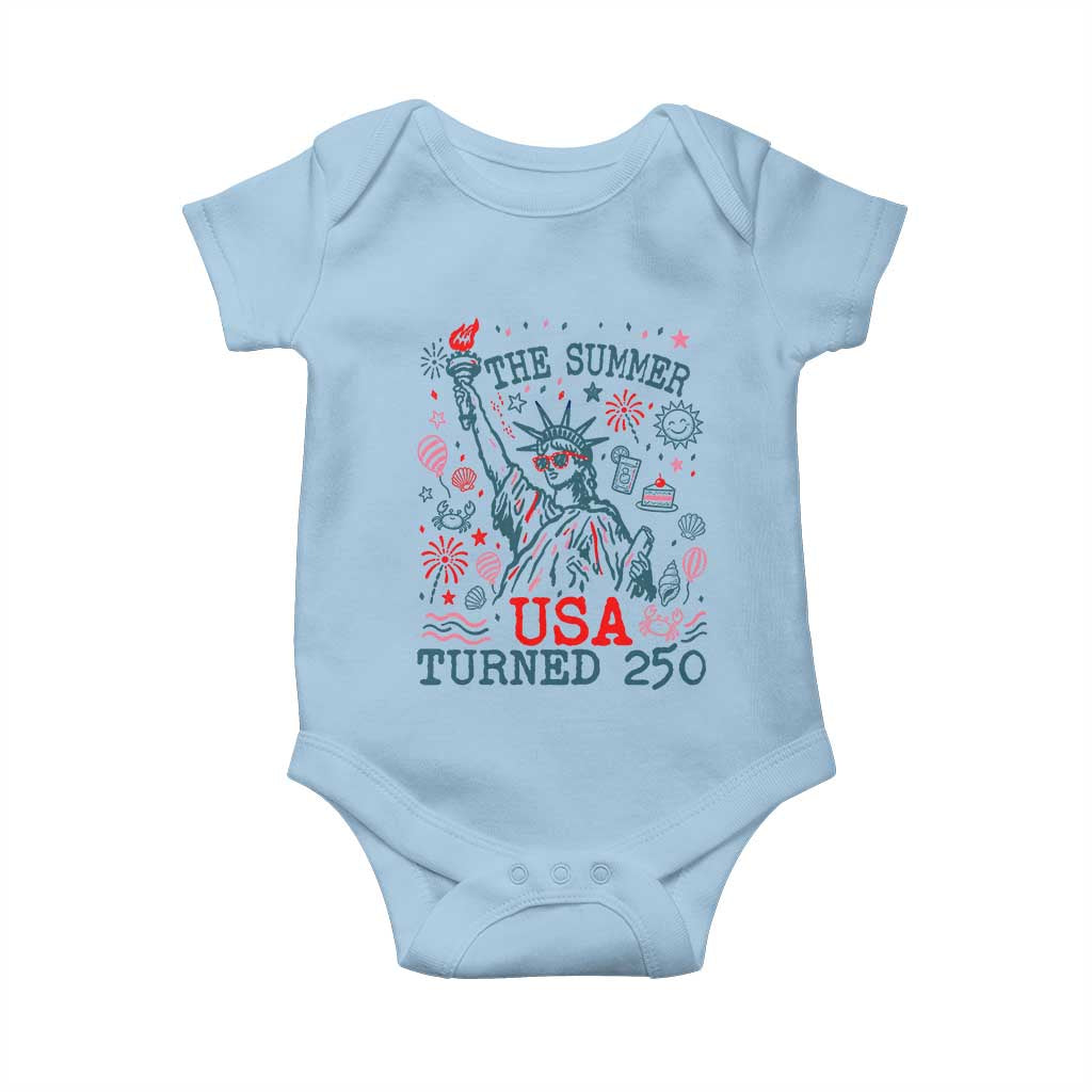 250 Years America Anniversary Statue of Liberty Baby Onesie The Summer USA Turned 250