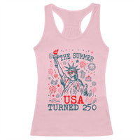 250 Years America Anniversary Statue of Liberty Racerback Tank Top The Summer USA Turned 250