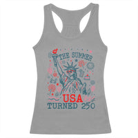 250 Years America Anniversary Statue of Liberty Racerback Tank Top The Summer USA Turned 250