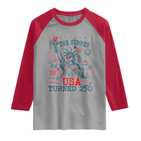 250 Years America Anniversary Statue of Liberty Raglan Shirt The Summer USA Turned 250