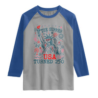 250 Years America Anniversary Statue of Liberty Raglan Shirt The Summer USA Turned 250