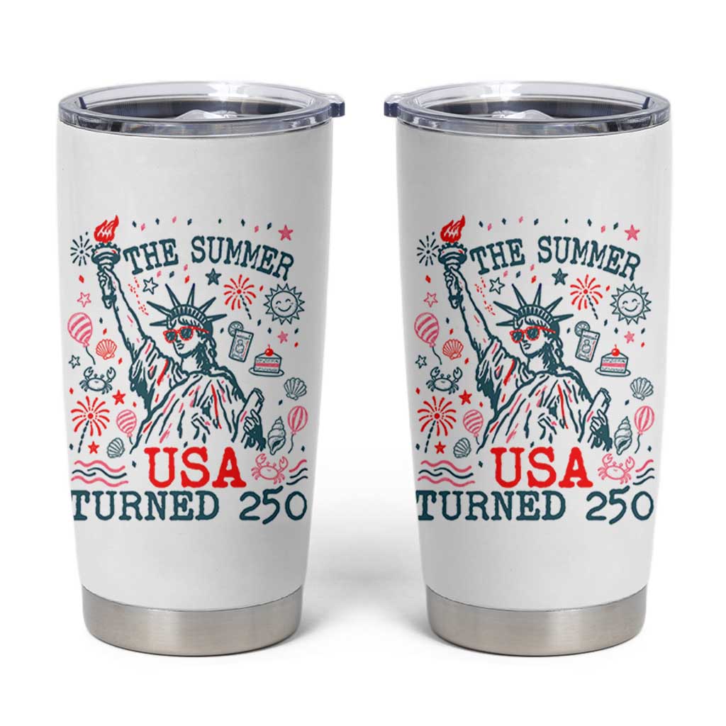 250 Years America Anniversary Statue of Liberty Tumbler Cup The Summer USA Turned 250
