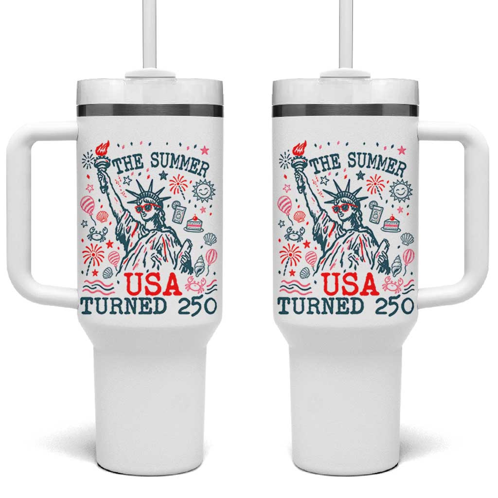 250 Years America Anniversary Statue of Liberty Tumbler With Handle The Summer USA Turned 250