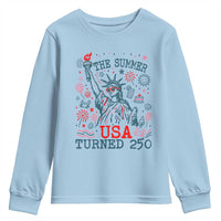250 Years America Anniversary Statue of Liberty Youth Sweatshirt The Summer USA Turned 250
