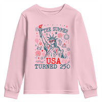 250 Years America Anniversary Statue of Liberty Youth Sweatshirt The Summer USA Turned 250