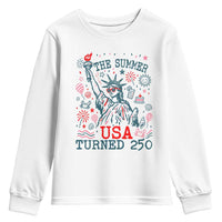250 Years America Anniversary Statue of Liberty Youth Sweatshirt The Summer USA Turned 250