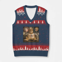 USA 250th Anniversary Statue of Liberty V-Neck Knit Sweater Vest The Summer USA Turned 250