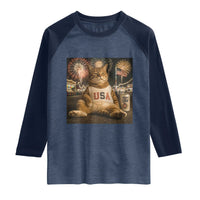 USA 250th Anniversary Statue of Liberty Raglan Shirt The Summer USA Turned 250