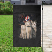 Patriotic Smoking Cat Garden Flag Funny American Cat Lover 4th of July