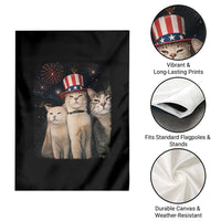 Patriotic Smoking Cat Garden Flag Funny American Cat Lover 4th of July