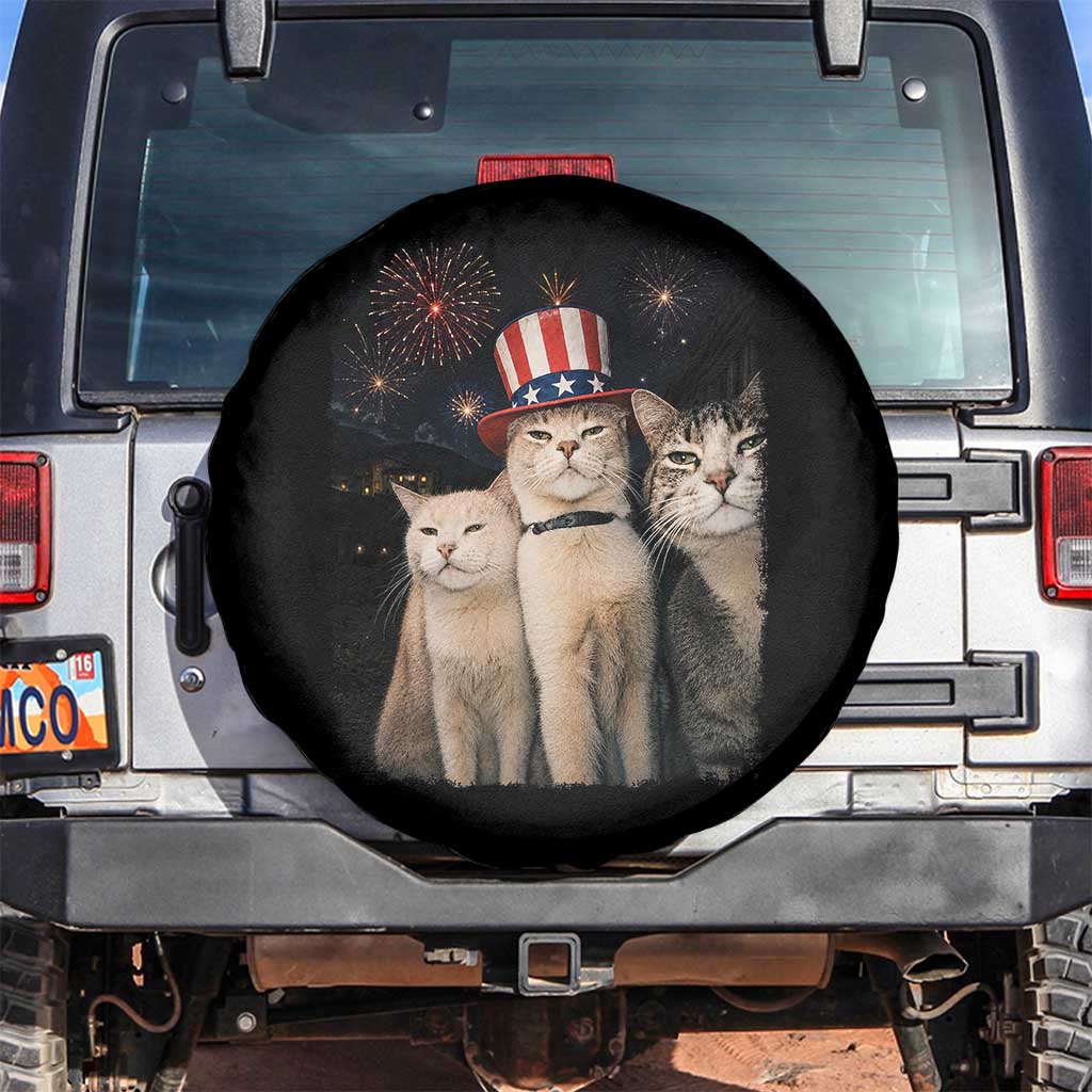 Patriotic Smoking Cat Spare Tire Cover Funny American Cat Lover 4th of July