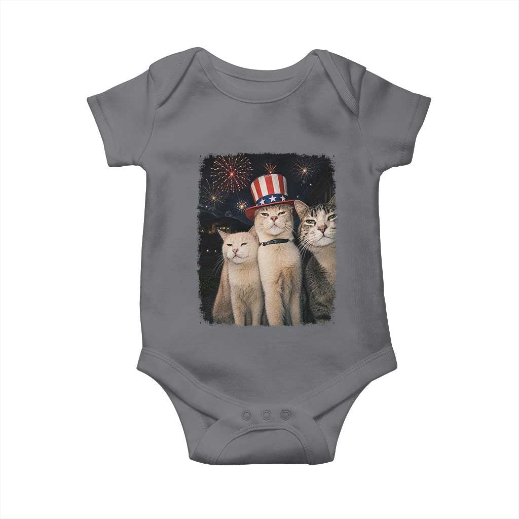Patriotic Smoking Cat Baby Onesie Funny American Cat Lover 4th of July