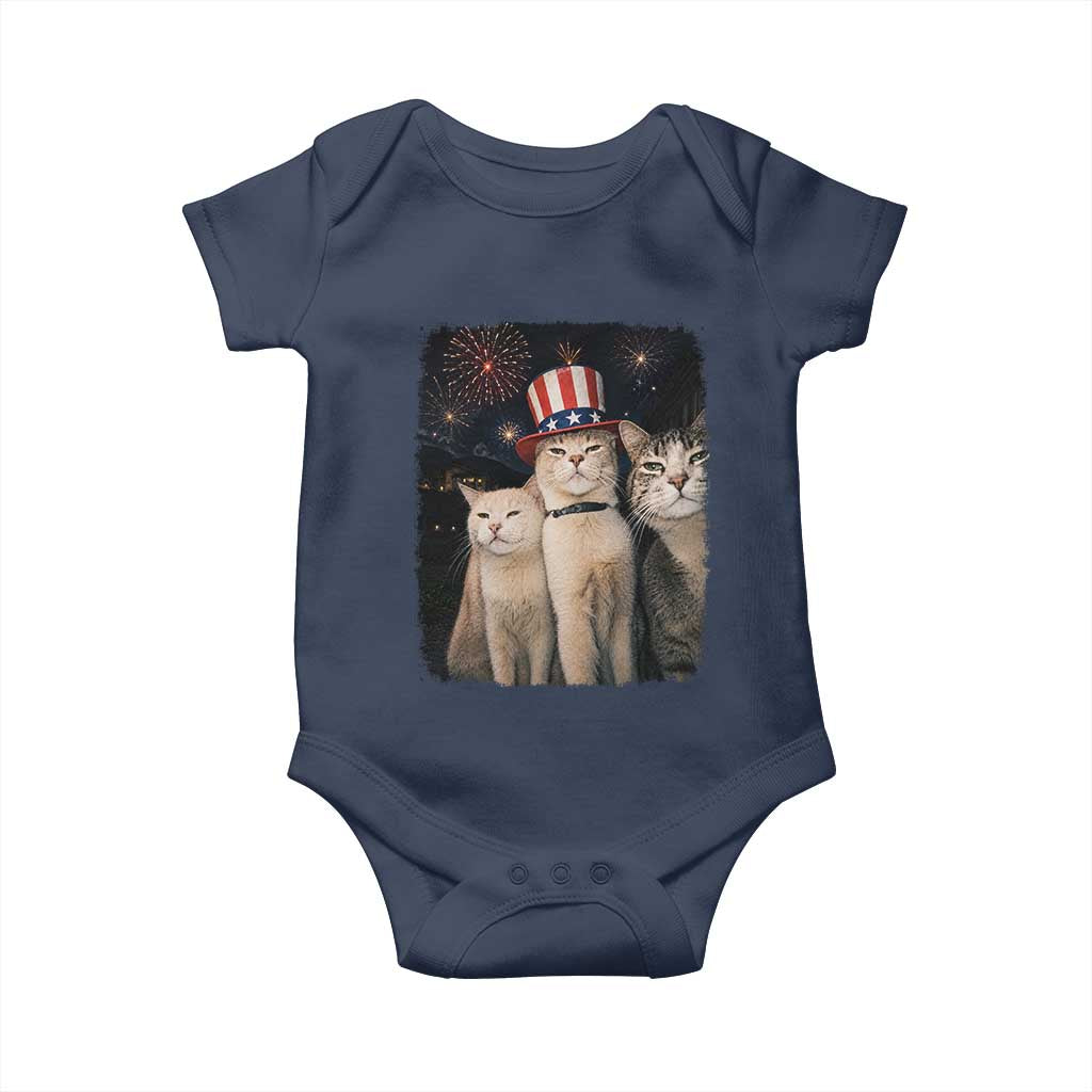 Patriotic Smoking Cat Baby Onesie Funny American Cat Lover 4th of July