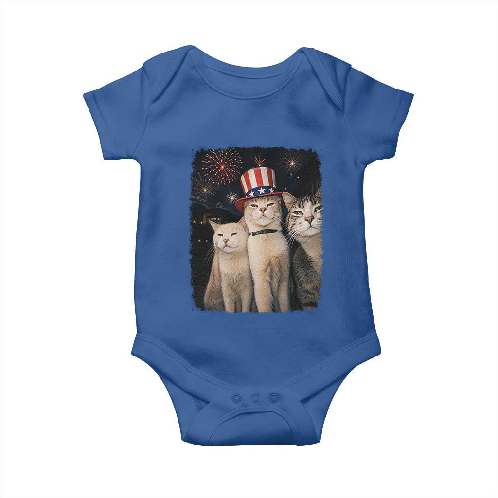Patriotic Smoking Cat Baby Onesie Funny American Cat Lover 4th of July