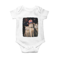 Patriotic Smoking Cat Baby Onesie Funny American Cat Lover 4th of July