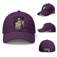 Patriotic Smoking Cat Baseball Cap Funny American Cat Lover 4th of July
