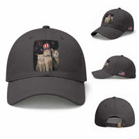 Patriotic Smoking Cat Baseball Cap Funny American Cat Lover 4th of July