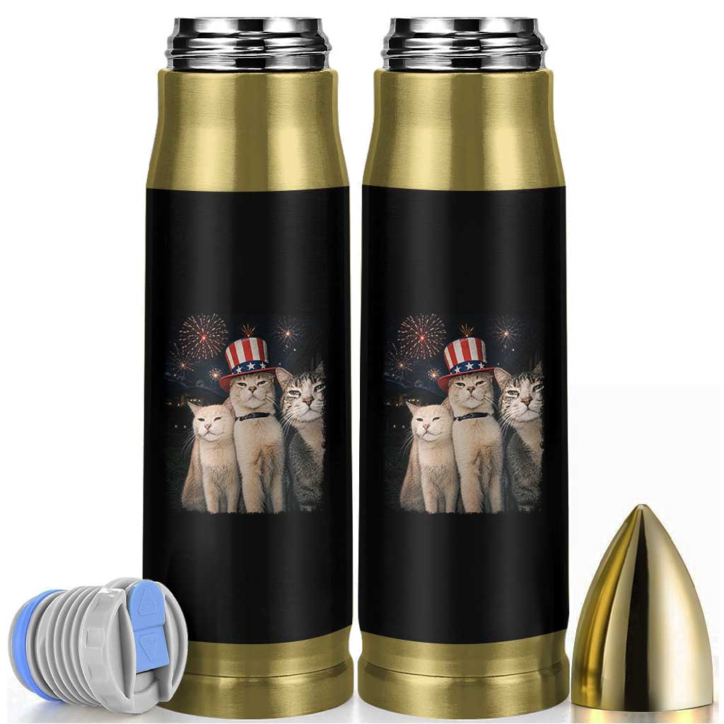 Patriotic Smoking Cat Bullet Tumbler Funny American Cat Lover 4th of July