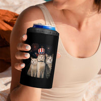Patriotic Smoking Cat 4 in 1 Can Cooler Tumbler Funny American Cat Lover 4th of July