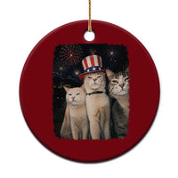 Patriotic Smoking Cat Ceramic Ornament Funny American Cat Lover 4th of July
