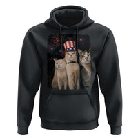 Patriotic Smoking Cat Hoodie Funny American Cat Lover 4th of July