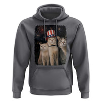 Patriotic Smoking Cat Hoodie Funny American Cat Lover 4th of July