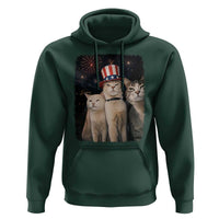 Patriotic Smoking Cat Hoodie Funny American Cat Lover 4th of July