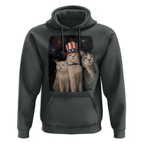 Patriotic Smoking Cat Hoodie Funny American Cat Lover 4th of July