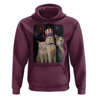 Patriotic Smoking Cat Hoodie Funny American Cat Lover 4th of July
