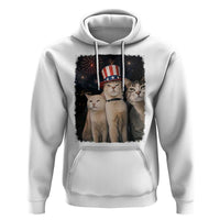 Patriotic Smoking Cat Hoodie Funny American Cat Lover 4th of July