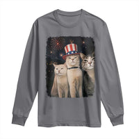Patriotic Smoking Cat Long Sleeve Shirt Funny American Cat Lover 4th of July