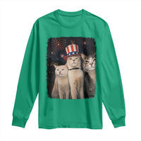 Patriotic Smoking Cat Long Sleeve Shirt Funny American Cat Lover 4th of July