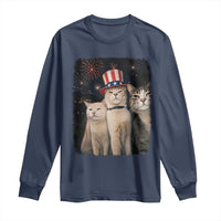 Patriotic Smoking Cat Long Sleeve Shirt Funny American Cat Lover 4th of July