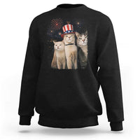 Patriotic Smoking Cat Sweatshirt Funny American Cat Lover 4th of July