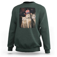 Patriotic Smoking Cat Sweatshirt Funny American Cat Lover 4th of July