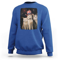Patriotic Smoking Cat Sweatshirt Funny American Cat Lover 4th of July
