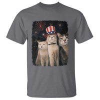 Patriotic Smoking Cat T Shirt Funny American Cat Lover 4th of July