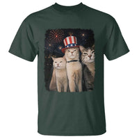 Patriotic Smoking Cat T Shirt Funny American Cat Lover 4th of July