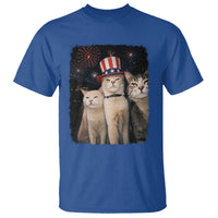 Patriotic Smoking Cat T Shirt Funny American Cat Lover 4th of July