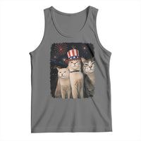 Patriotic Smoking Cat Tank Top Funny American Cat Lover 4th of July