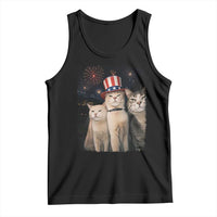 Patriotic Smoking Cat Tank Top Funny American Cat Lover 4th of July